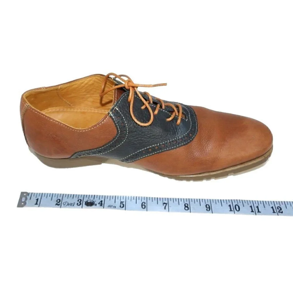 CLARKS brown & black soft leather oxfords shoes flexible soles men's size 10.5 D